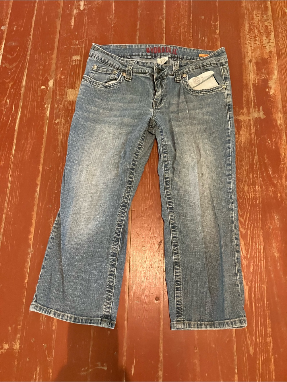 Metro Light Blue Flare Crop Jeans